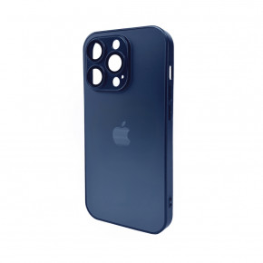   AG Glass Matt Frame Color Logo Apple iPhone 15 Pro Navy Blue (AGMattFrameiP15PBlue)