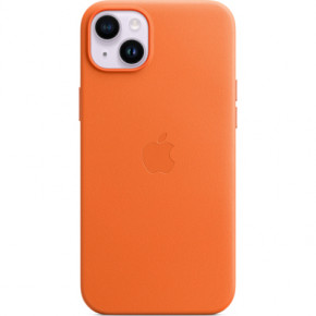  Apple iPhone 14 Plus Leather Case with MagSafe - Orange,Model A2907 (MPPF3ZE/A) 4