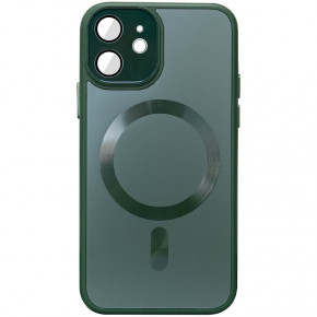  Epik TPU+Glass Sapphire Midnight with MagSafe Apple iPhone 12 (6.1)  / Forest green
