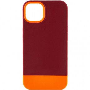  Epik TPU+PC Bichromatic Apple iPhone 13 (6.1) Brown burgundy / Orange