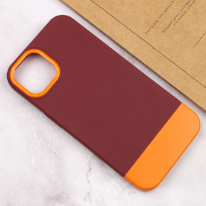  Epik TPU+PC Bichromatic Apple iPhone 13 (6.1) Brown burgundy / Orange 5