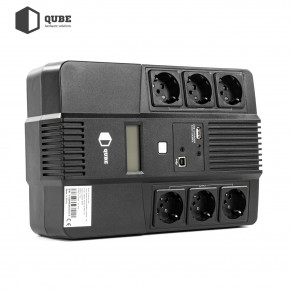  (UPS)  -  Qube AIO 650, 650VA/360W, LCD, 6 x Schuko, RJ-45, USB (QBAIO650) 7