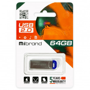- Mibrand USB2.0  64GB Silver-Blue (MI2.0/FA64U7U)