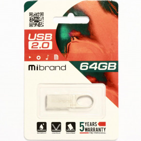 - Mibrand USB2.0 Irbis 64GB Silver (MI2.0/IR64U3S) 3
