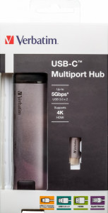 USB-C Verbatim USB-C/2USB3.0/HDMI/RJ45 (49141), Silver/Black 4