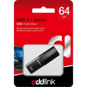 USB   AddLink 64GB U55 Black USB 3.1 (ad64GBU55B3) 3