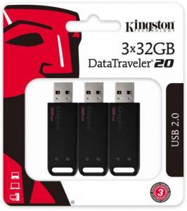 - USB Kingston 2.0 3x32Gb DataTraveler 20 (DT20/32Gb-3P) 3