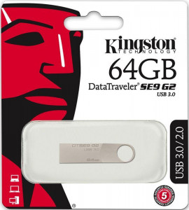 USB Flash Kingston DataTraveler SE9 G2 USB 3.0 64Gb Silver #I/S 3