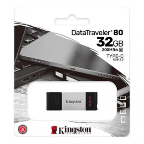 - USB3.2 32GB Type-C Kingston DataTraveler 80 Grey/Black (DT80/32GB) 6