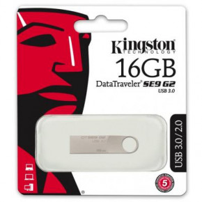USB   Kingston 16GB DataTraveler SE9 G2 Metal Silver USB 3.0 (DTSE9G2/16GB) 4