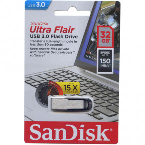 - SanDisk USB3.0 Ultra Flair 32GB Silver-Black (SDCZ73-032G-G46) 3