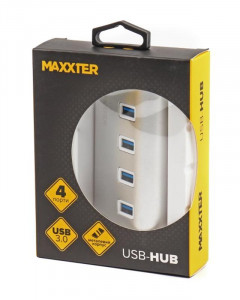  USB 3.0 Maxxter 4USB3.0 Silver (HU3A-4P-01)  5