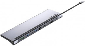 - USB3.1 Type-C --> HDMI/VGA/USB-C/USB3.0x3/RJ45/SD/TF/TRRS 3.5mm/PD 100W Vention 11in1 (THTHC)