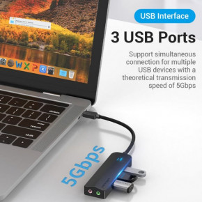  USB 3.1 Type-C -> 3xUSB 3.0+MicroUSB+3.5mm Sound Adapter  Vention (TGQBB) 10