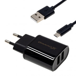   Grand-X CH-15UMB (5V/2,1A + DC cable 2,4 USB -> Micro USB 1m) Black (CH-15UMB) 7