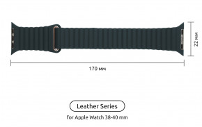  Armorstandart Leather Loop  Apple Watch 38mm/40mm Midnight Blue (ARM57839) 3