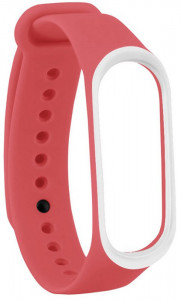    UWatch Double Color Replacement Silicone Band For Xiaomi Mi Band 3/4 Red/White Line