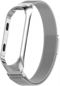  Uwatch Milanese Magnetic Strap For Mi Band 3/4 Silver