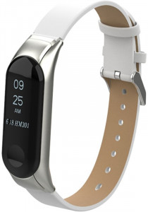  Uwatch PU leather Band For Mi Band 3 White 4