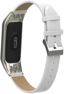  Uwatch PU leather Band For Mi Band 3 White 5