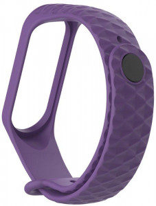  Uwatch Replacement Rhombus Silicone Band For Xiaomi Mi Band 3/4 Purple