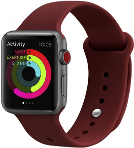    UWatch Silicone Strap for Apple Watch 38/40 mm Wine Red