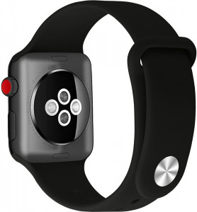    UWatch Silicone Strap for Apple Watch 42/44 mm Black 3