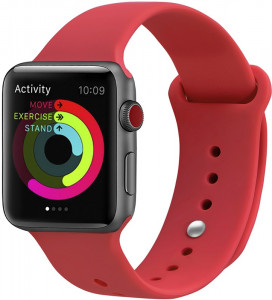    UWatch Silicone Strap for Apple Watch 42/44 mm Red