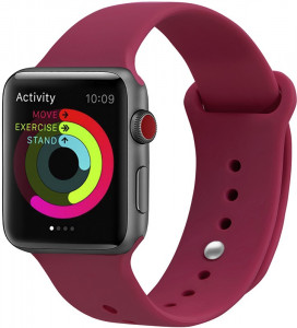    UWatch Silicone Strap for Apple Watch 42/44 mm Rose Red