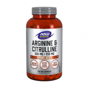  NOW Arginine & Citrulline 500 mg/250 mg 240 veg caps