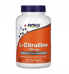  NOW L-Citrulline 750 mg 180 veg caps
