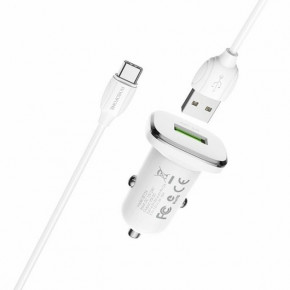    BOROFONE BZ12A single port QC3.0 with Type-C cable White