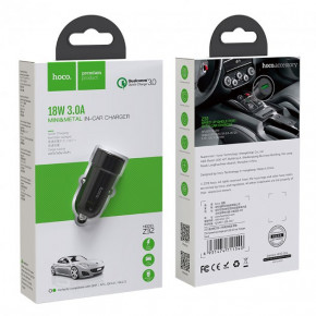    HOCO Z32 Speed Up single port QC3.0 car charger Black 4