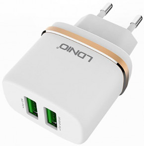    Ldnio DL-AC52 Travel charger 2USB 2.4A with Lightning cable White 5
