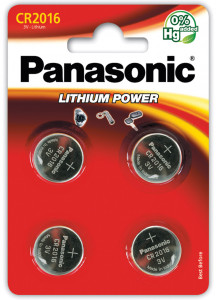   Panasonic Lithium Power CR-2016EL/4B, CR2016, 3V,  4,   