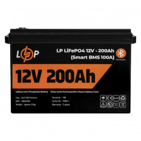    LogicPower 12V 200 AH (2560Wh)   (Smart BMS 100) LiFePO4 (1)