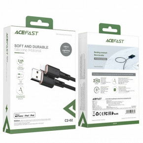   Acefast MFI C2-02 USB-A to Lightning zinc alloy silicone (1m) Black 6