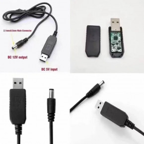    USB 5V - DC 5.5-2.1/12V  ,  5