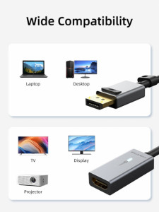  abletime DisplayPort - HDMI (M/F), 0.2 , Gray (CP20A) 4