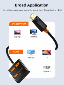  abletime DisplayPort - HDMI (M/F), 0.2 , Black (CP20B) 3