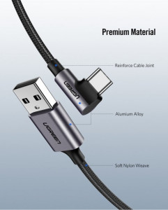  UGREEN US284 USB - Type-C Cable Angled Alum. Braid 1 ( ) 6