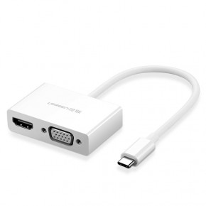  Ugreen USB Type C to HDMI + VGA Converter MM123 (White) (30843)