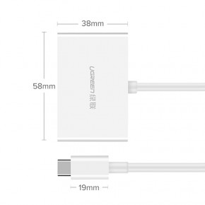  Ugreen USB Type C to HDMI + VGA Converter MM123 (White) (30843) 3