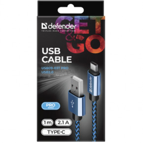   Defender ACH01-03T USB 2.0 AM to Lightning 2.1A 1  blue (87811) 4