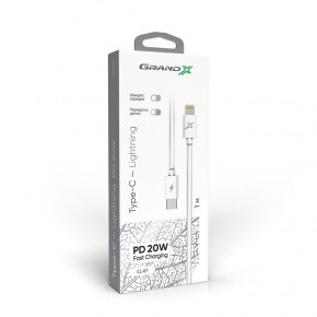  Grand-X USB-C-Lightning, Power Delivery, 20W, 1, White (CL-07) 4
