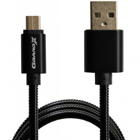  Grand-X USB-microUSB 2.1A 1 Black (MM-01B) 3