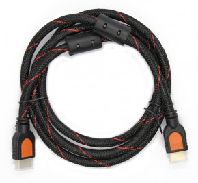  HDMI-HDMI 19PM/M HQ-Tech HDM-001-015, 1.5m, v1.4a (3D),  Black&Red, 