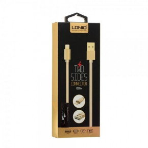  LDNIO LS24 Lightning USB (2.1A) (1m) Gold (BS-000040391) 3