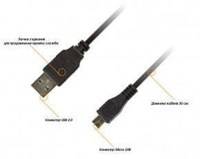  Piko USB2.0 AM-MicroUSB BM 0.3 Black (1283126474071) 3