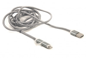  PowerPlant Quick Charge 2--1 USB 2.0 AM  Lightning  - Micro USB 2 grey (CA910496)